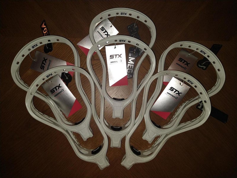 Bundle Deal: 6 White STX Hammer Omega Head Lacrosse Heads