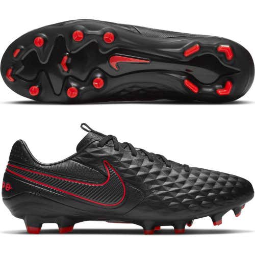 Mens Nike Tiempo Legend 8 Pro FG Black red Soccer Cleats AT6133-060 Size 7.5