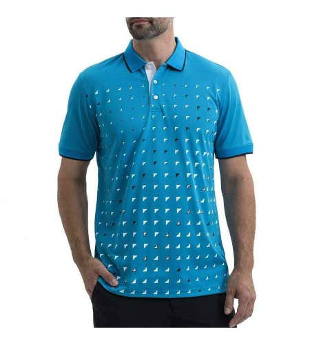 Sligo Noah Men's Golf Polo Shirt Top Ocean Blue Large (L) New with Tags #75143