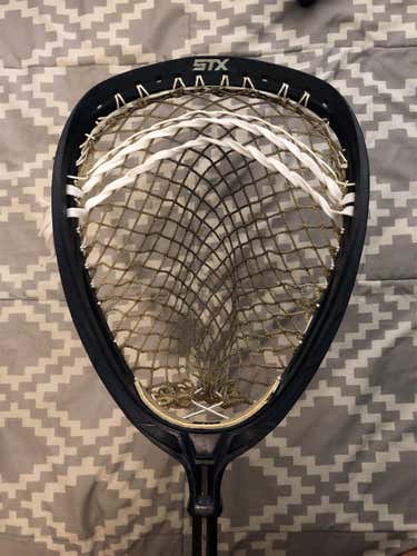 Navy STX Shield Goalie Head Strung