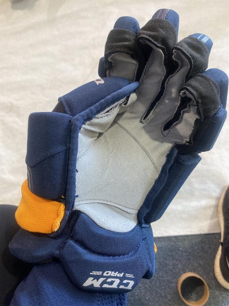 Pro Stock CCM HG12XP 14” Hockey Gloves Buffalo Sabres 2022 Reverse