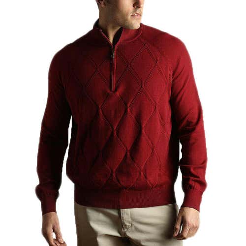Glen Echo Jacquard Diamond Sweater (Wine, XL) SW-9900 NEW
