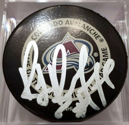 RAY BOURQUE Colorado Avalanche AUTOGRAPHED Signed NHL Hockey GAME PUCK