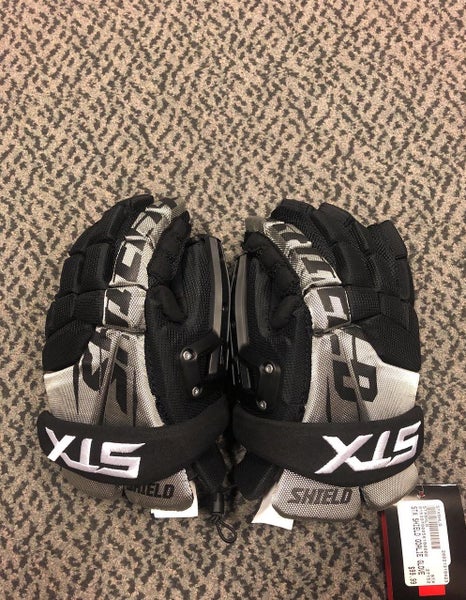 Black New STX Shield 300 Small Goalie Gloves