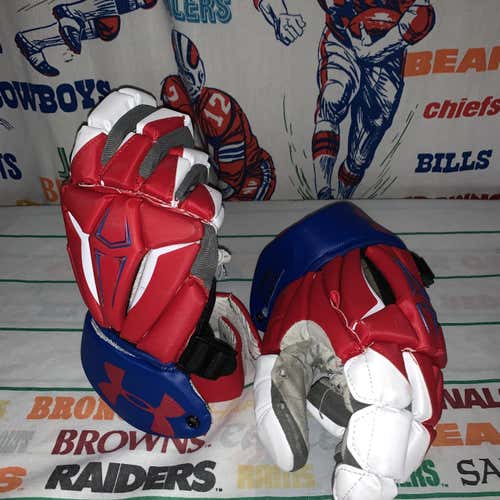 Peterborough Lakers Under Armour Lacrosse Glovers XL 13.5 JR. A MSL “LAKE SHOW”