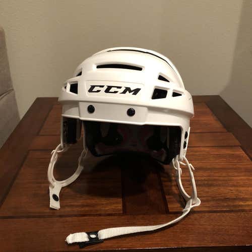 White Used Medium CCM Ccm V10 Pro Stock Helmet