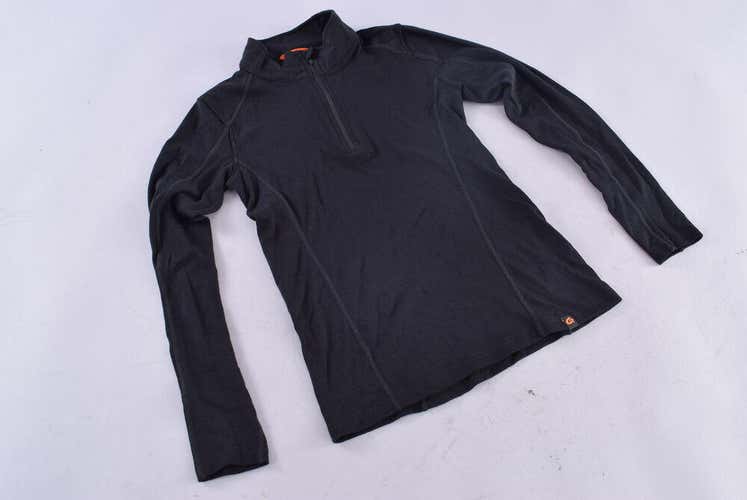 Point 6 Women's Merino Mid Weight Base Layer Long Sleeve 1/4 Zip XS Black