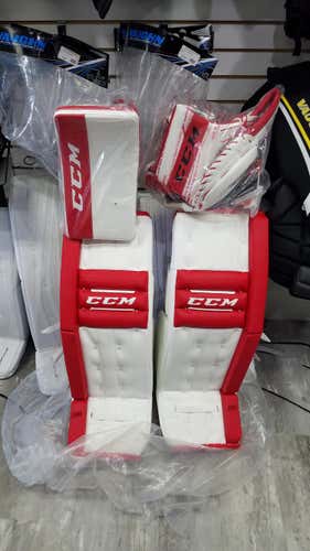 Red New Senior 33" CCM Regular Retro flex Goalie Full Set Pro Stock Red/White