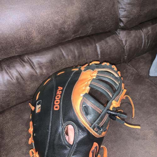 Orange Used First Base A2000  Baseball Glove