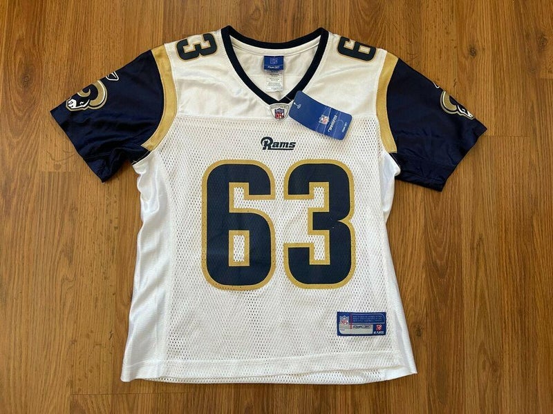 St. Louis Rams Jacob Bell #63 REEBOK NFL Women's Cut Size Small Football  Jersey!