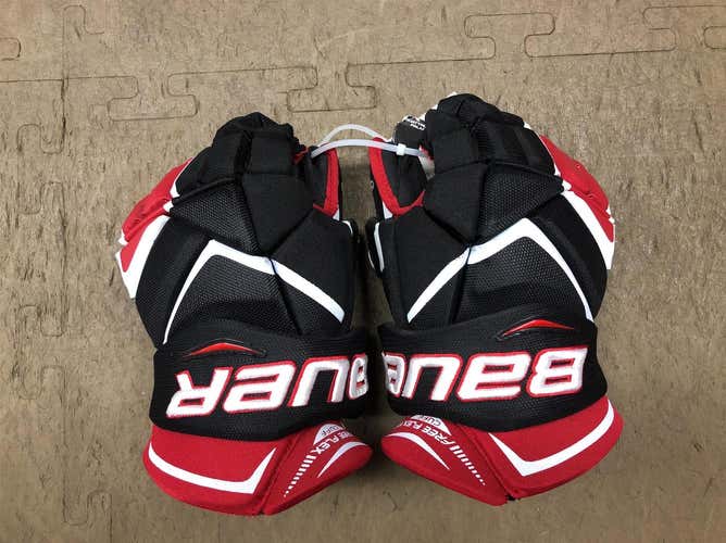 Red Senior Bauer Vapor 1X 14"  Gloves