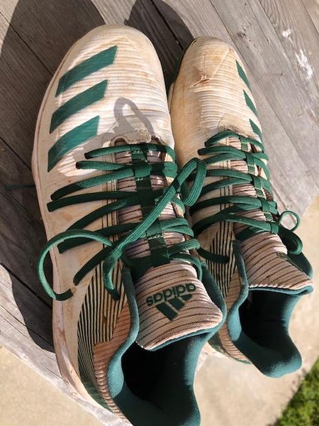 Green Used Adult Men's Size 9.5 (Women's 10.5) Metal Adidas baseball cleats