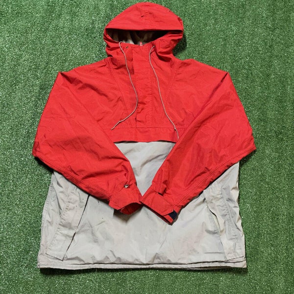 LL Bean Gore Tex Jacket Mens XL Red Gray Vintage 80s 90s Anorak