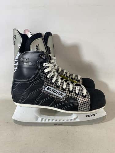 Used Bauer Silver Comp Ice Hockey Skates Size 7