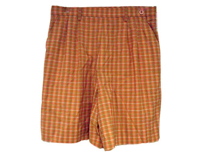 Joey Rodolfo Resort Two Plaid Golf Shorts (Orange, Ladies, Size 8/Medium) NEW