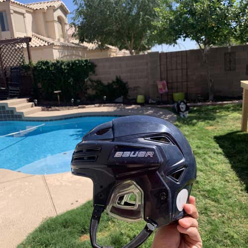 Blue Used Small Bauer Re-Akt 200 Helmet