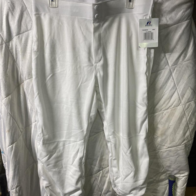 Youth Large Majestic Off White Baseball Pants