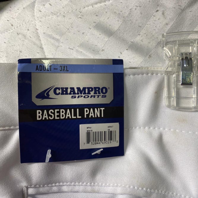 White Adult XXXL Champro Baseball Pants