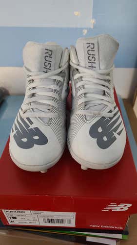 White Used Youth Size 1 Molded Cleats New Balance