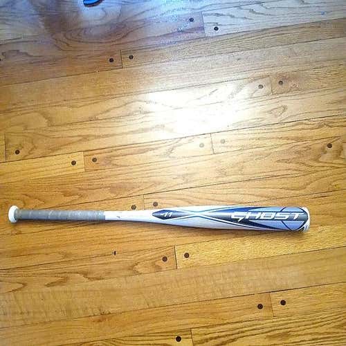 White Used Kid Pitch (9YO-13YO) Easton Alloy Ghost Bat (-11) 18 oz 29"