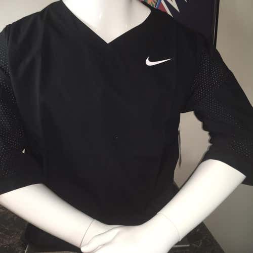 Nike Hot Baseball Jacket Short 3/4 Sleeve Team Black Size Large #897383-010