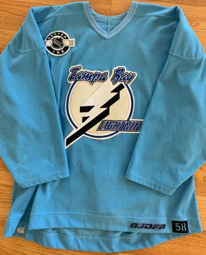 Tampa Bay Lightning Center Ice Practice Jersey, Rare Baby Blue, NWOT, Size 58