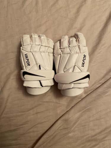 White Used Player's Nike Vapor 13" Lacrosse Gloves