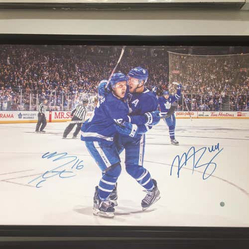 Morgan Reilly & Mitch Marner Toronto Maple Leafs Dual Signed Canvas