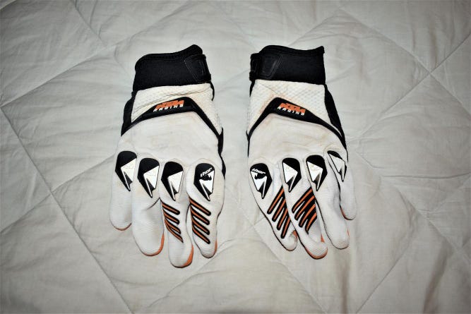 Thor KTM Deflector Motocross Gloves, White/Orange, Large 12