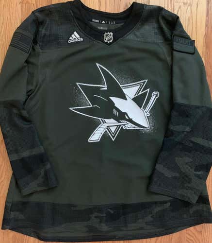 San Jose Sharks - Adidas Military Appreciation Jersey, Size 60
