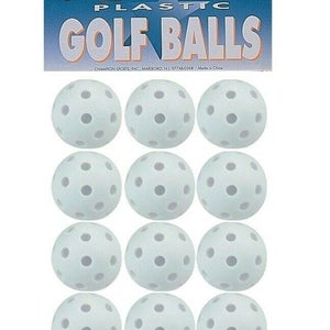 Champion Sports Dozen (12) Plastic Golf Balls, or Baseball Training, Retail Pack