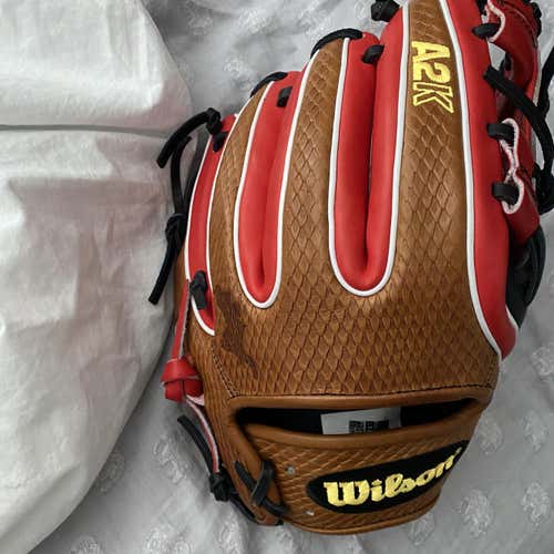 Red High School/College Infield A2K Datdude 11.5" Baseball Glove
