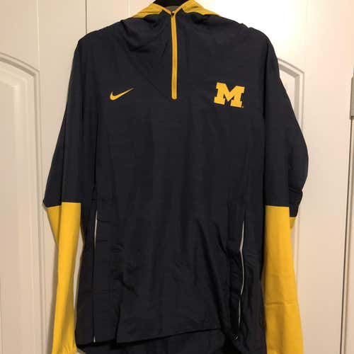 Nike Michigan Wolverines Football Pullover 1/4 Zip Blue Adult Medium Nike Jacket