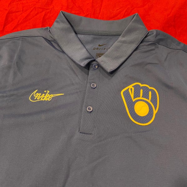 Men's Nike Royal Milwaukee Brewers Cooperstown Collection Logo Franchise  Performance Polo