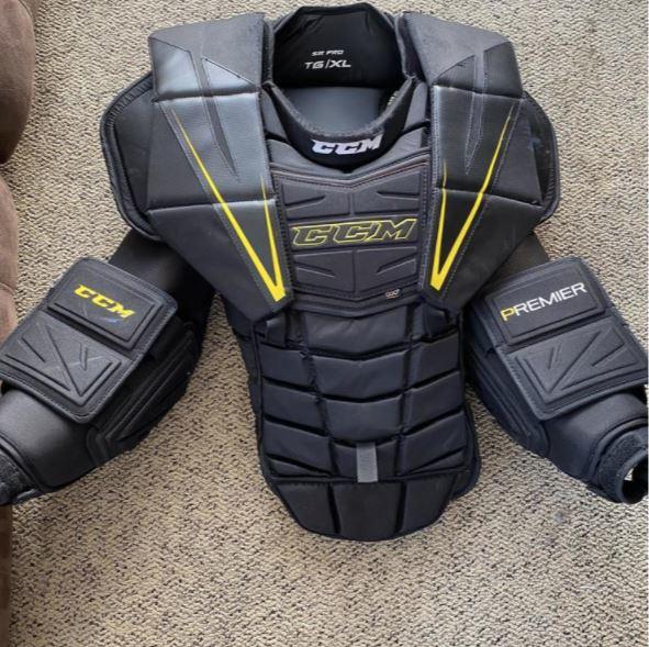 Used Senior XL CCM Premier Pro Chest and Arm Protector Goalie Chest Protector Pro Stock