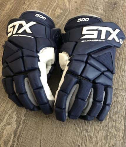 Blue New STX Surgeon 500 13" Lacrosse Gloves