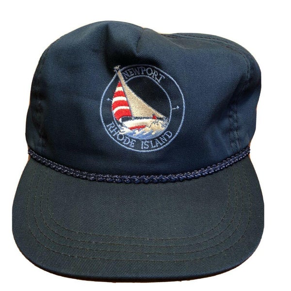 Newport Rhode Island Hat Baseball Cap Snapback Blue Vintage 90s Sailboat USA