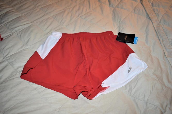 Red New Unisex Adult Medium Asics Shorts
