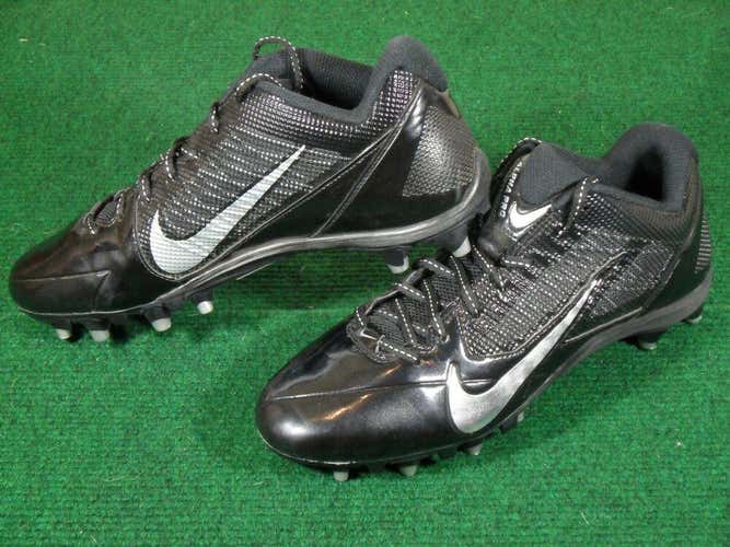 Used Mens Nike Alpha Pro Low TD Football Cleats Black Silver size 10 Very good