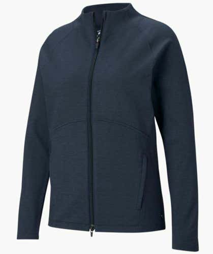 PUMA Women's Cloudspun Full Zip Jacket 599265 Navy Ladies Small S New #43235