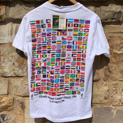 Vintage 1996 Atlanta Olympic Games Shirt Medium New With Tags Vtg Short Sleeve Rare