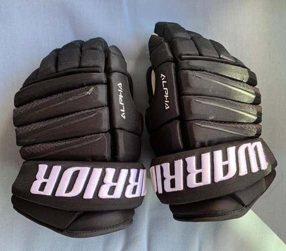 Black Used Warrior Alpha QX 13" Pro Stock Gloves