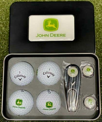 Callaway Warbird John Deere Logo Golf Balls Collectors Tin w/ Divot Tool #52348