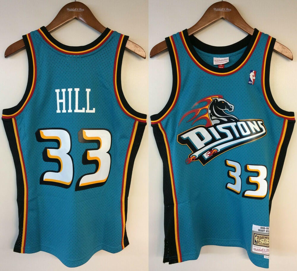 1998-99 Grant Hill Detroit Pistons NBA Mitchell & Ness Authentic Teal Jersey