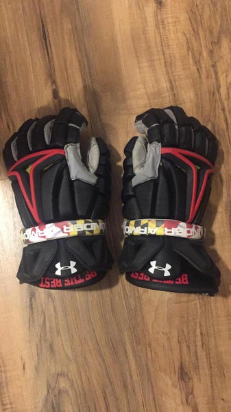 Univ. Of Maryland Game Worn Under Armour BioFit 12" Lacrosse Gloves