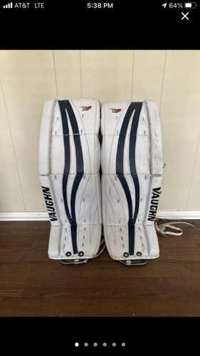 White Senior 35" Vaughn Velocity V7 Pro Stock Goalie Leg Pads