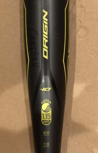 Kid Pitch (9YO-13YO) 2020 Alloy Origin (-10) 19 oz 29" Bat