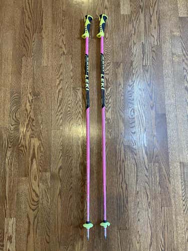 Used Pink Leki World Cup Lite SL Trigger S Poles (120cm/48in)