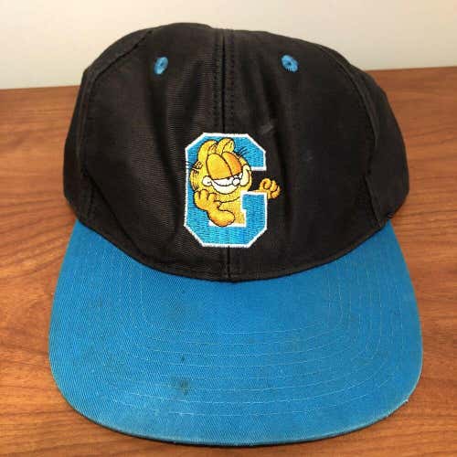 Garfield Hat Snapback Cap Black Vintage 90s Cartoon Cat Comics TV Funny Mens USA