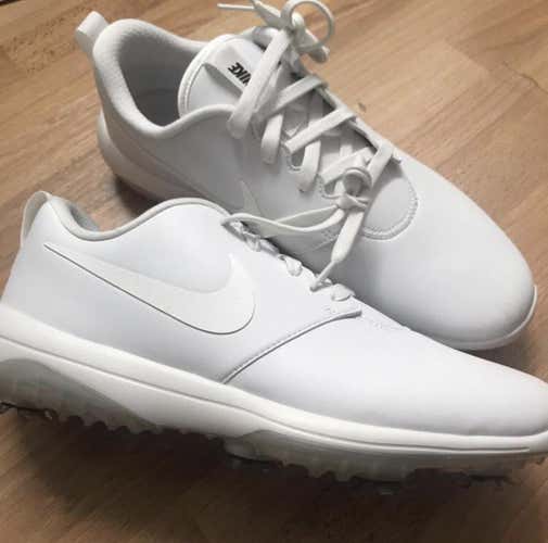 White New Size 10 WIDE Nike ROSHE Triple White Golf Shoes